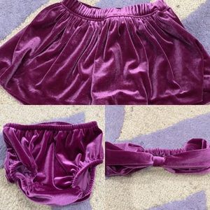 Gymboree Velour skirt ,headband & diaper cover